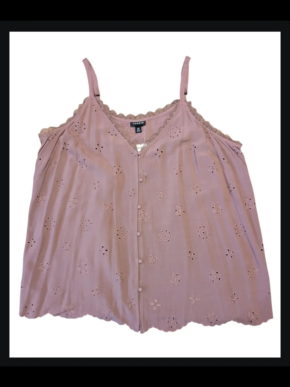 TORRID Sophie Eyelet Swing Cami - Size 00 - Picture 10 of 12